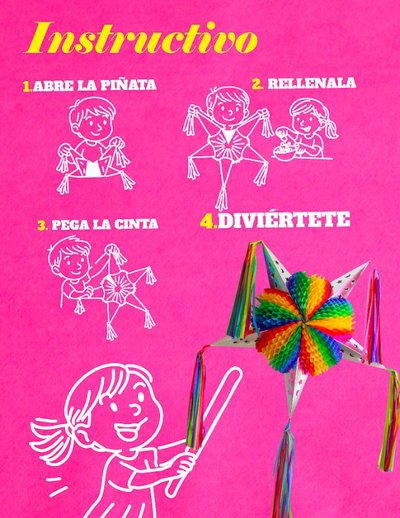 Estrella Piñata # 2 Plata Multicolor
