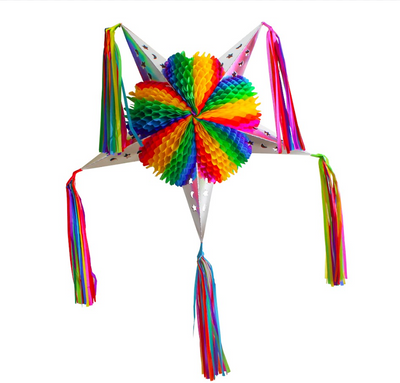 Estrella Piñata # 2 Plata Multicolor